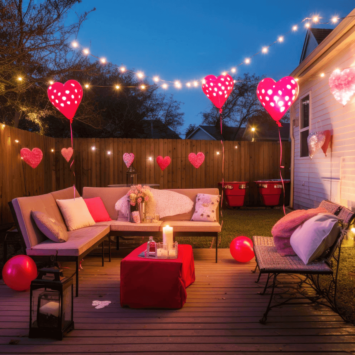 Create a Cozy Seating during Valentine Bonfire Evening